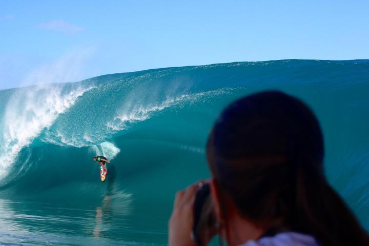 Wave watching in Teahupoo